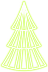 Wall Mural - Neon Christmas tree illustration for darker backgrounds. PNG with transparent background.