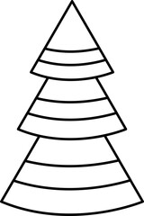Poster - Line art Christmas tree ,, abstract geometric design. PNG with transparent background.