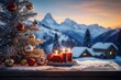 Christmas candle. Merry Christmas and Happy New Year concept. Background with copy space