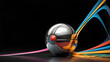 3d ball renders with trails and neon