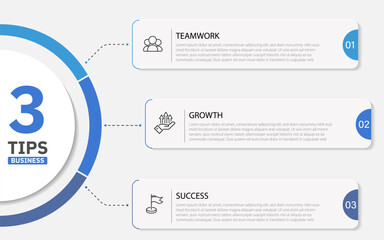Fototapete - Timeline Creator infographic template. 3 Step timeline journey, calendar Flat simple infographics design template. presentation graph. Business concept with 3 options, vector illustration.