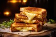 Grilled cheese sandwiches. The warm, golden hues and tempting aroma invite you to savor each bite, capturing the essence of comfort and indulgence in every cheesy moment.