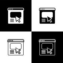 Poster - Set UI or UX design icon isolated on black and white background. Vector