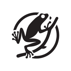 illustration of wild frog, vector of amphibians in nature, amphibian logos for commercial brands