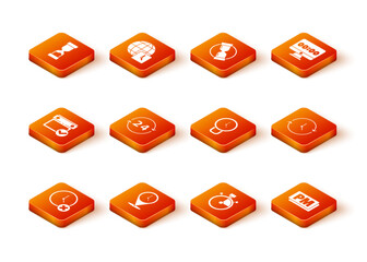Poster - Set Clock delete, Location with clock, Calendar check mark, 24 hours, Stopwatch, PM and icon. Vector
