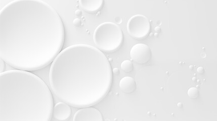Poster - Abstract white background with random circles and soft shadows. Light back