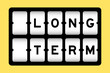 Black color in word long term on slot banner with yellow color background