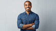 © SizeSquare's - Portrait african american man white shirt smile