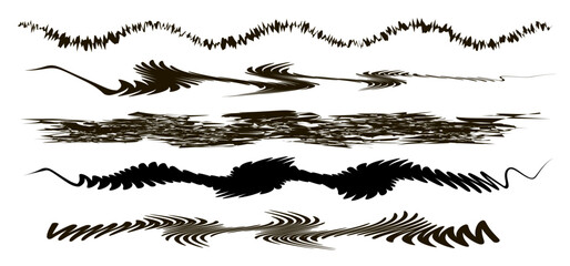 Leinwandbilder - wave curve, flow pattern, vector design element. Abstract dynamic stroke,
 linear graphic rays. Sound flow, energy trace, texture. Digital geometric movement.