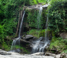 Mae Sa Pok Waterfall. Amazing Waterfall In Chiang Mai Province. North Thailand.