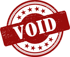 Poster - Void round red grunge stamp