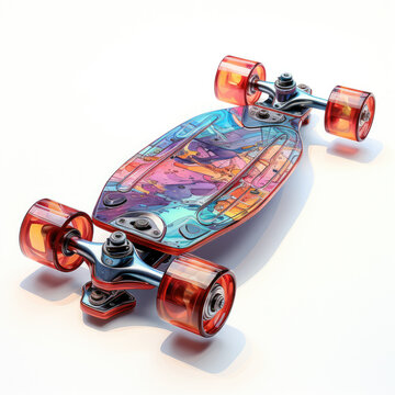 watercolor Skateboard electric clipart, Generative Ai