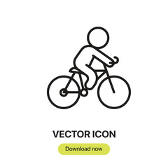Leinwandbilder - Riding Bicycle icon vector. Linear-style sign for mobile concept and web design. Riding Bicycle symbol illustration. Pixel vector graphics - Vector.