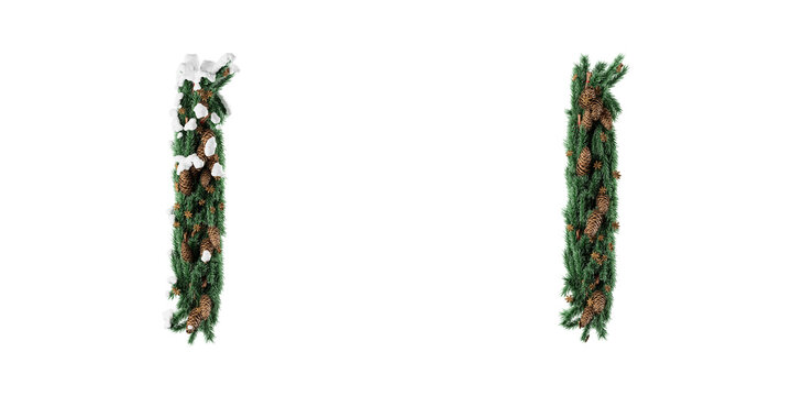 Christmas letter I. Christmas typography. Christmas font or type, holiday typeface, and alphabet on a transparent background. 3D Rendering.