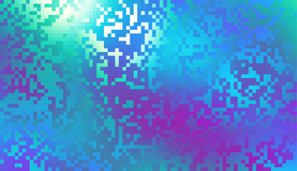 Poster - Abstract blue and white bottom mosaic with white copy space.