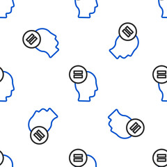 Poster - Line Calculation icon isolated seamless pattern on white background. Colorful outline concept. Vector
