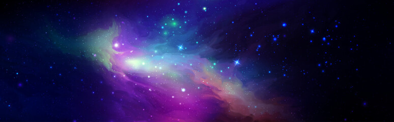 Wall Mural - space vector background with realistic nebula and shining stars. magic colorful galaxy with stardust
