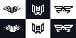 Vector wings icon set logo Premium Vector