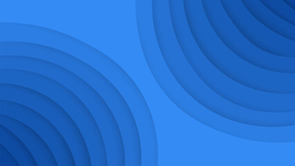 Poster - Gradient futuristic blue 3d colorful background with place for text and wave shapes. Bright abstract colored luxury backdrop with white line frame and circle curve