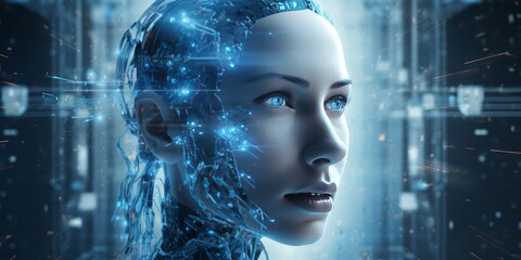 Poster - Smart Artificial Intelligence Technology Takes Center Stage in a Futuristic Backdrop, Showcasing Tech Marvels and High-Speed Internet Connectivity at the Forefront of Innovation