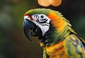 Wall Mural - ai generated illustration of a vibrant parrot sitting perched on the ground
