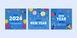 New Year Celebration Post for Social Media Post or Square Background Template
