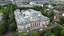 Drone View Of Cardiff National Museum In Cardiff City, Wales, United Kingdom
