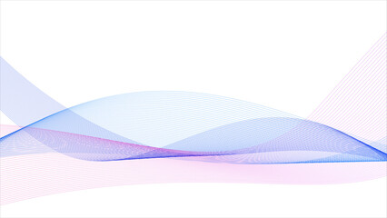 Wall Mural - Abstract colorful wave lines on white background for elements in concept business presentation, Brochure, Flyer, Science, Technology. Vector illustration