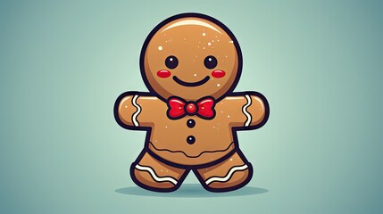 Wall Mural -  a ginger with a red bow tie is standing in front of a blue background with a light blue background and a light blue background with a light blue back ground.  generative ai