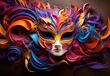 illustration of a typical mardi gras mask full of colors, concept carnival