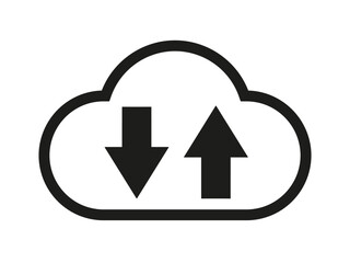 Fototapete - Cloud download and upload icon. Cloud with arrow up and down simple sign - stock vector