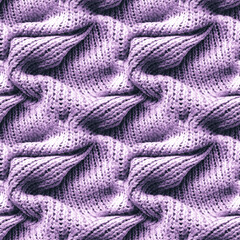 Wall Mural - Violet Knitted Blanket. White Clothes. Lavender