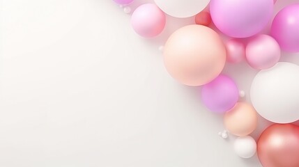 Canvas Print - Birthday background with balloons large copyspace area