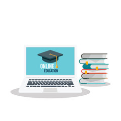 Wall Mural - online learning. concept of webinar, business online training, education on computer or e-learning c