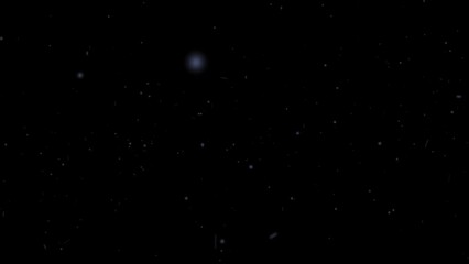 Wall Mural - Huge falling VFX dust particles Floating On Black Background. Dynamic Dust Particles Randomly Float In Space. Shimmering Glittering Dust Particles