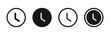 time and clock icons set in flat style, timer symbol watch later sign in filled, line, outline icon for ui apps and website 