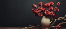 Close Up Photo Of Fully Bloomed Roses In A Vase Symbolizing Learning From Mistakes And Trial And Error Signifying Progress Experience Determination And Success Copy Space Image Place For Adding