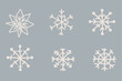 Hand drawn snowflakes design. Winter elements vector illustration