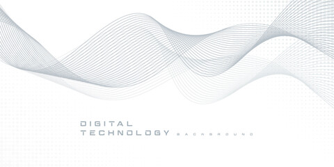 Wall Mural - Digital technology futuristic internet network speed connection white background, cyber nano information, abstract communication, innovation future tech data, Ai big data line dot illustration vector