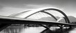 Black and white photography of a metal bridge structure in Bilbao Spain Copy space image Place for adding text or design