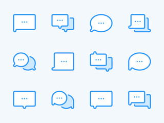 Fototapete - Chat and Message vector line icons. Comment and Speech bubble outline icon set. Dialog, Conversation, Chat box, Communication, Talk, Discussion and more.