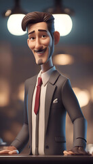 Poster - Businessman with a smile on his face. 3d rendering.