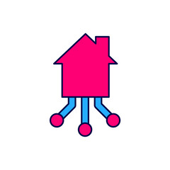 Poster - Filled outline Smart home icon isolated on white background. Remote control. Vector
