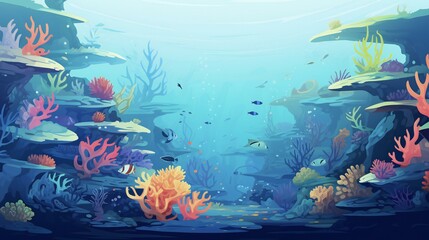 Wall Mural - underwater sea aquarium environment