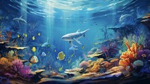 Underwater Sea Aquarium Environment