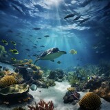 Fototapeta Do akwarium - underwater sea aquarium environment