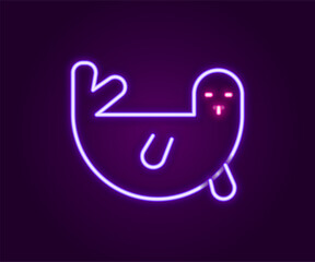 Sticker - Glowing neon line Fur seal animal icon isolated on black background. Colorful outline concept. Vector