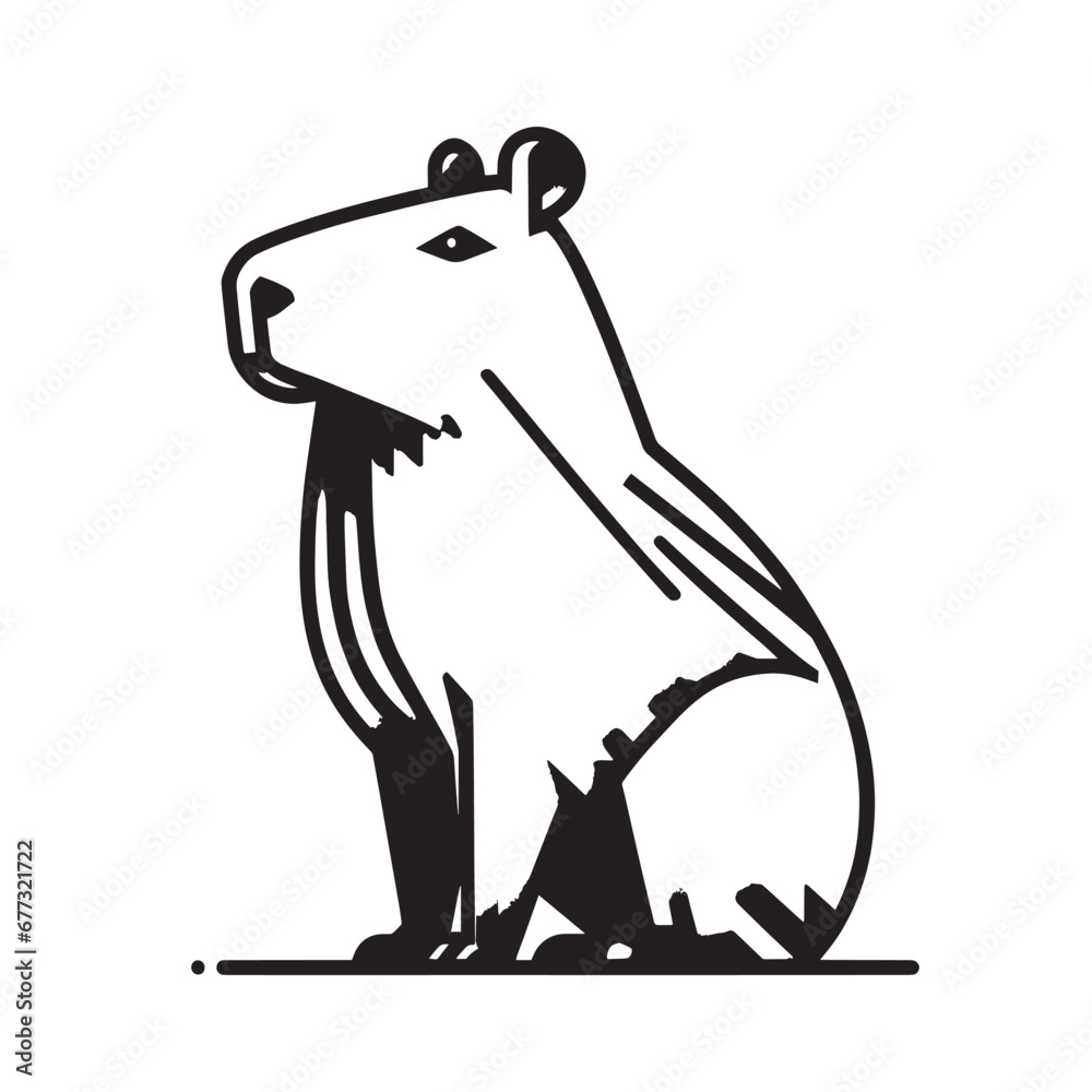 Capybara Vectorised Bitmap Capybara logo for graphic design, capybara designs for prints and ...