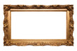 elegant antique gilded frame isolated on a white background.