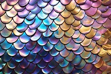 Abstract Representation Of Mermaid’s Tail With Shimmering Scales